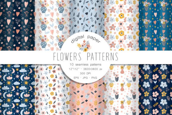 Download Boho Floral Patterns. Flowers Paper - Premium Resources