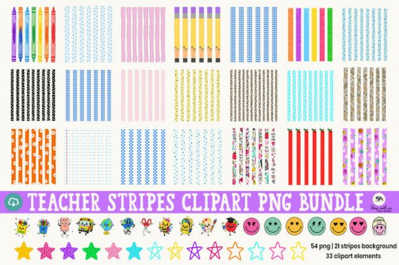 Download Teacher Stripes PNG Backgrounds Bundle - Teacher Collection
