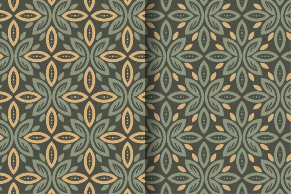 Download Floral Leaf Green Brown Pattern - Premium Resources