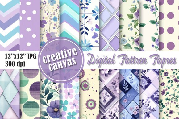 Download Celestial &amp; Floral Digital Paper Bundle - Floral digital paper Collection