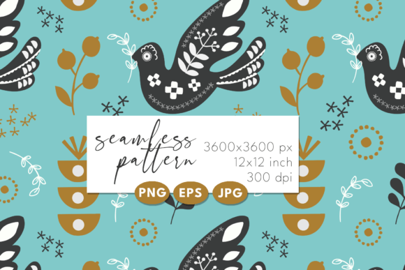 Download Bird Pattern Folk. Seamless Pattern - Premium Resources