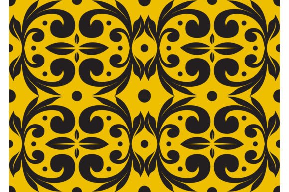 Download Yellow Black Floral Pattern - Premium Resources
