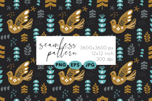 Download Bird Scandy Pattern. Seamless Pattern - Premium Resources