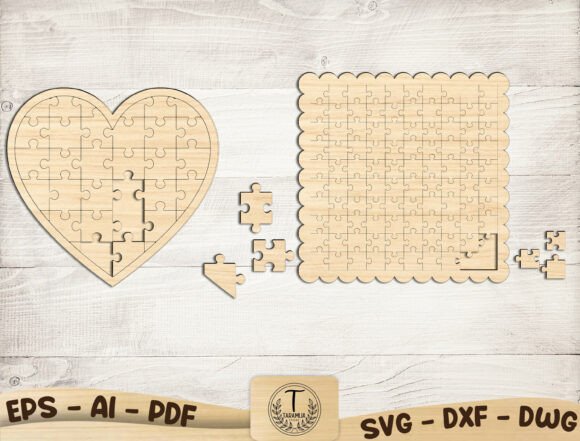 Download Heart &amp; Square Jigsaw Puzzle SVG Bundle - Jigsaw puzzle Collection